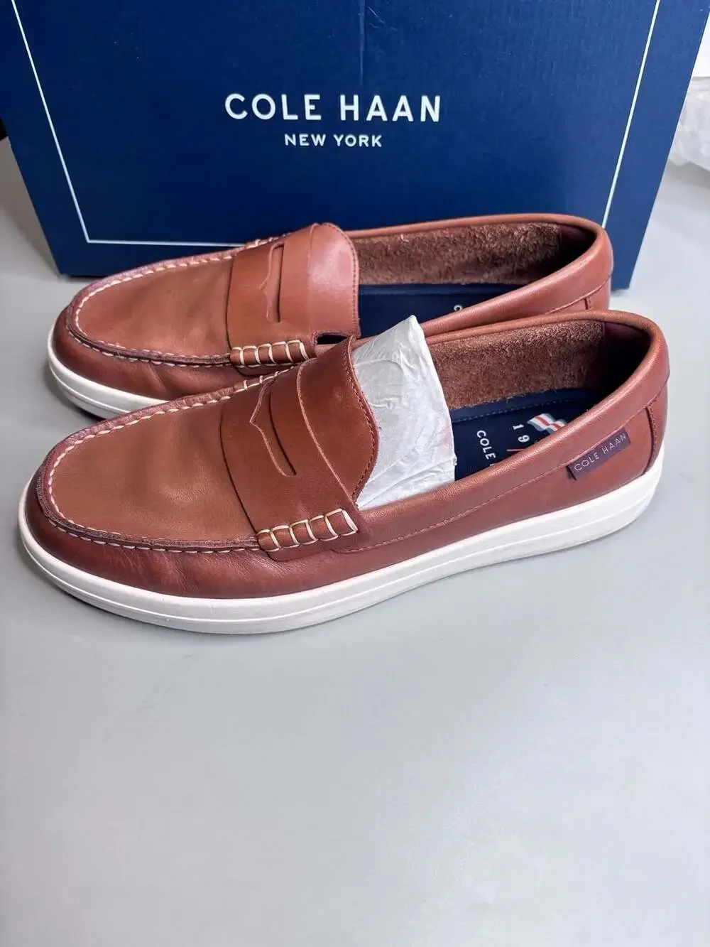 Cole Haan Nantucket Drift Penny Loafer British Tan Leather size 9